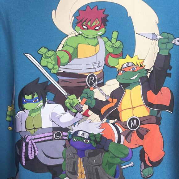 Teenage Mutant Ninja Turtles x Naruto Group Shot Hoodie BoxLunch women XL TMNJ - Picture 1 of 15